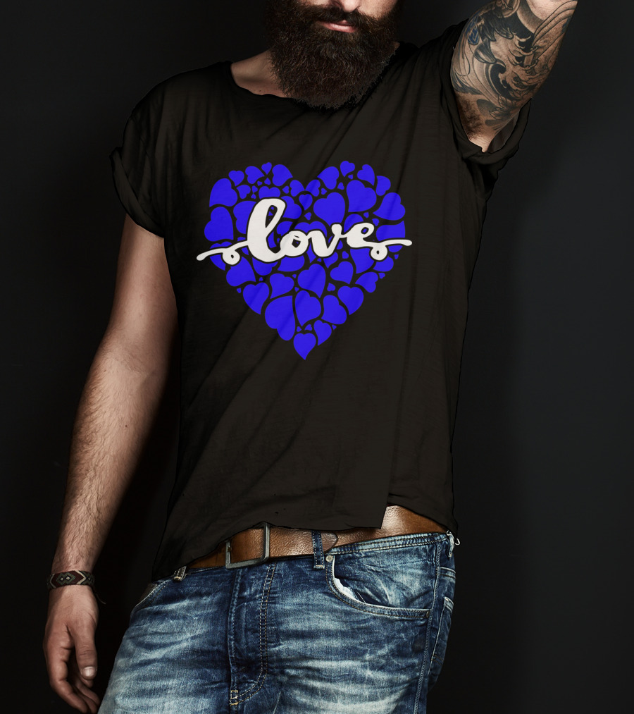 Love Heart Blue Valentines T-Shirt