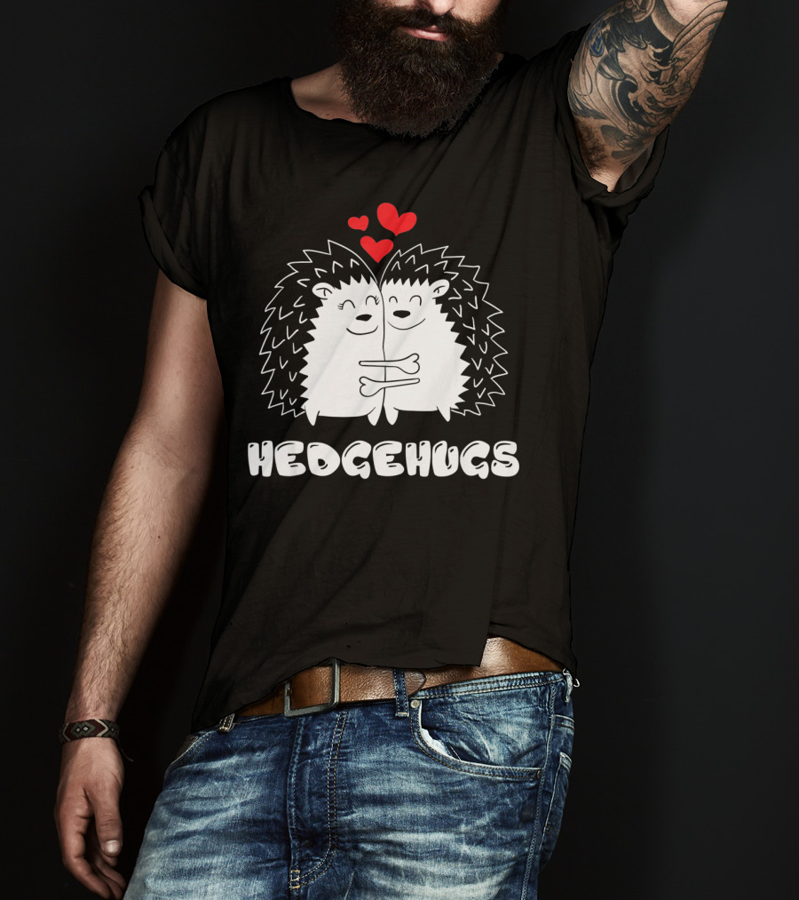 Hedgehugs Hedgehog Hugs Valentine Hearts T-Shirt
