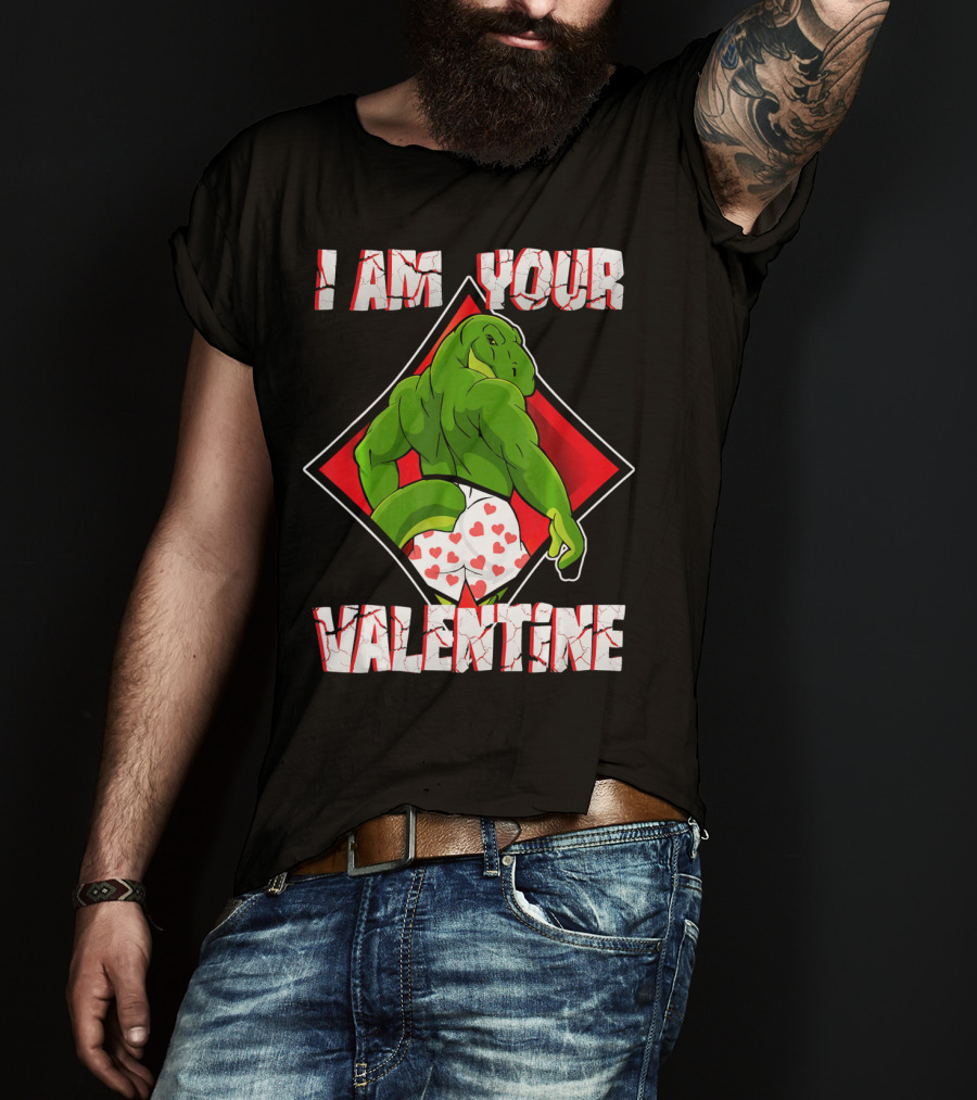 I Am Your Valentine Dinosaur With Heart Boxers T-Shirt