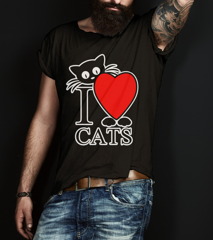 I Love Cats Valentines Day Cat Lover T-Shirt