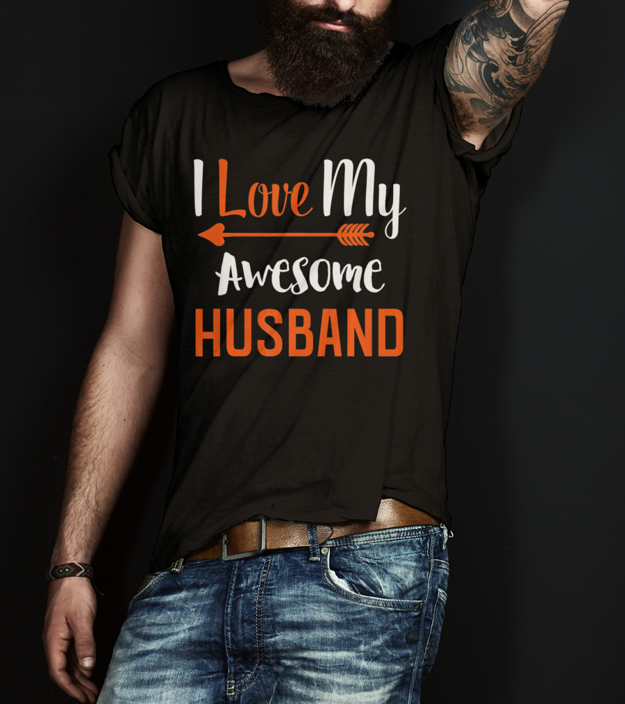 I Love My Awesome Husband Arrow T-Shirt