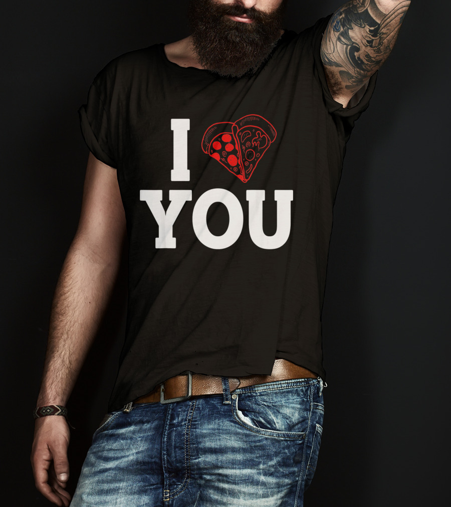 I Love You Pizza Lovers Valentines Day Heart-Shaped Pizza Slices T-Shirt