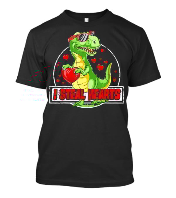 I Steal Hearts Dinosaur Rex Lovers Valentine's Day T-Shirt