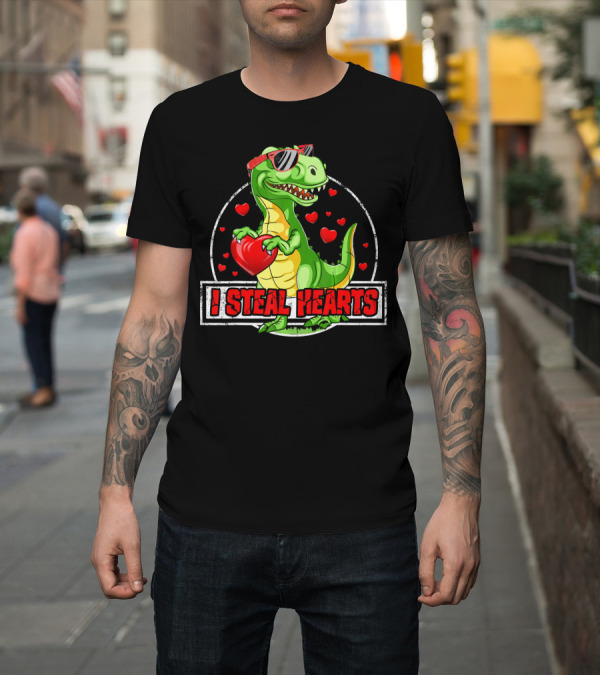 Shirt: I Steal Hearts Dinosaur Rex Lovers Valentine's Day T-Shirt I Steal Hearts Dinosaur Rex Lovers Valentine's Day T-Shirt