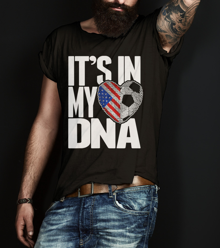 It's In My DNA Fingerprints Soccer Heart Flag T-Shirt