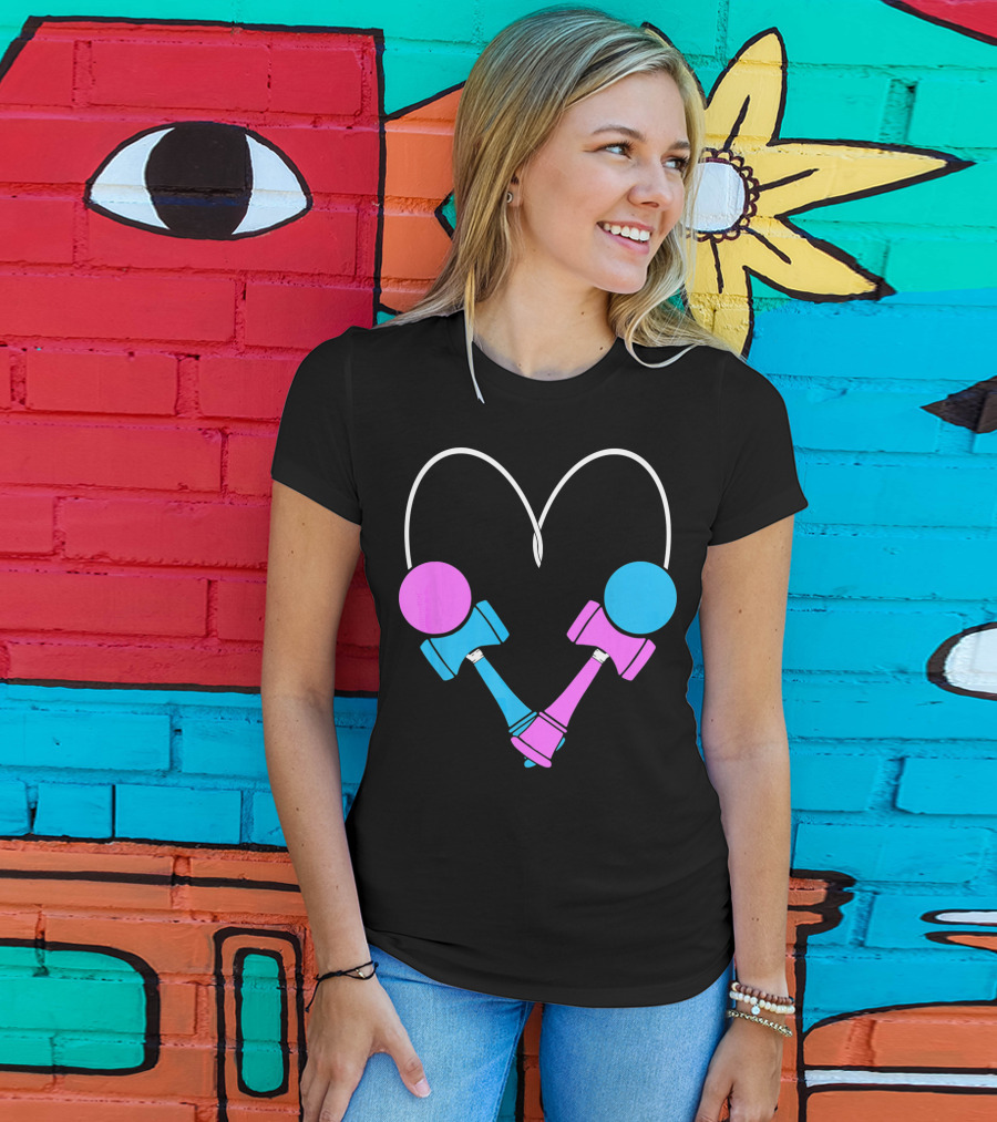 Kendama Love Trick Partners Vale Heart Shaped T-Shirt