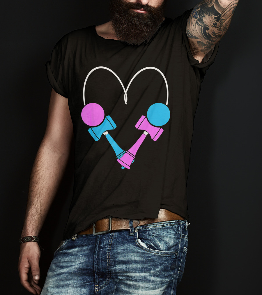 Kendama Love Trick Partners Vale Heart Shaped T-Shirt