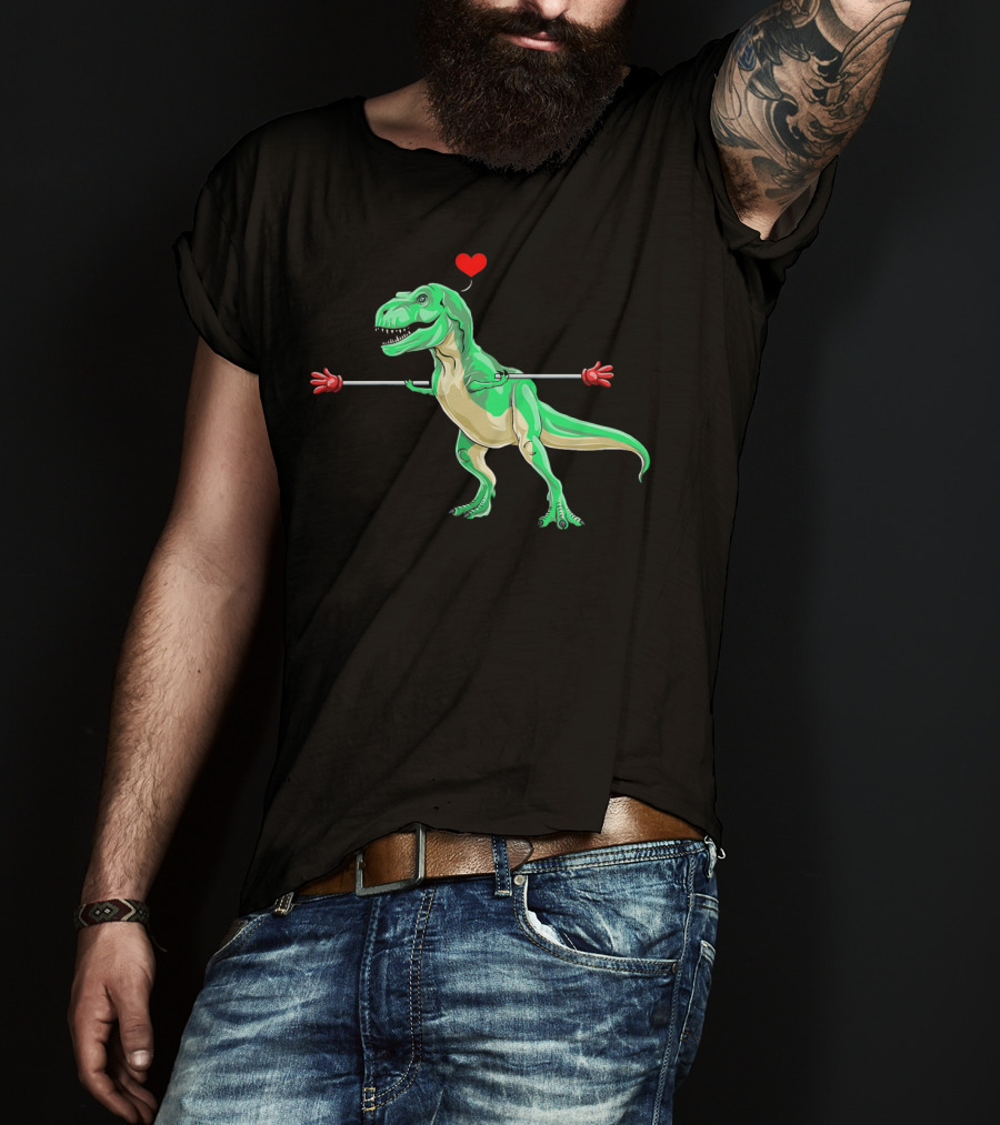 Kids Valentines Day Dinosaur Heart Arms Love T-Shirt