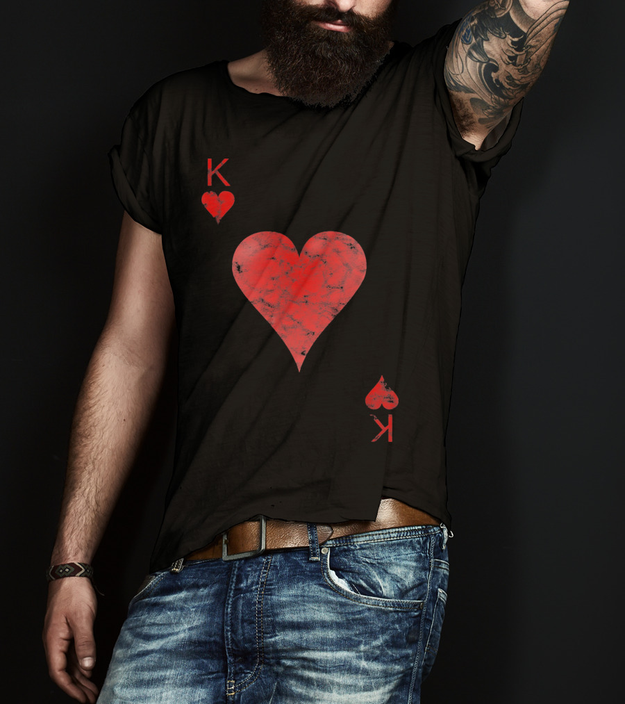 King Of Hearts Love Playing Card T-Shirt