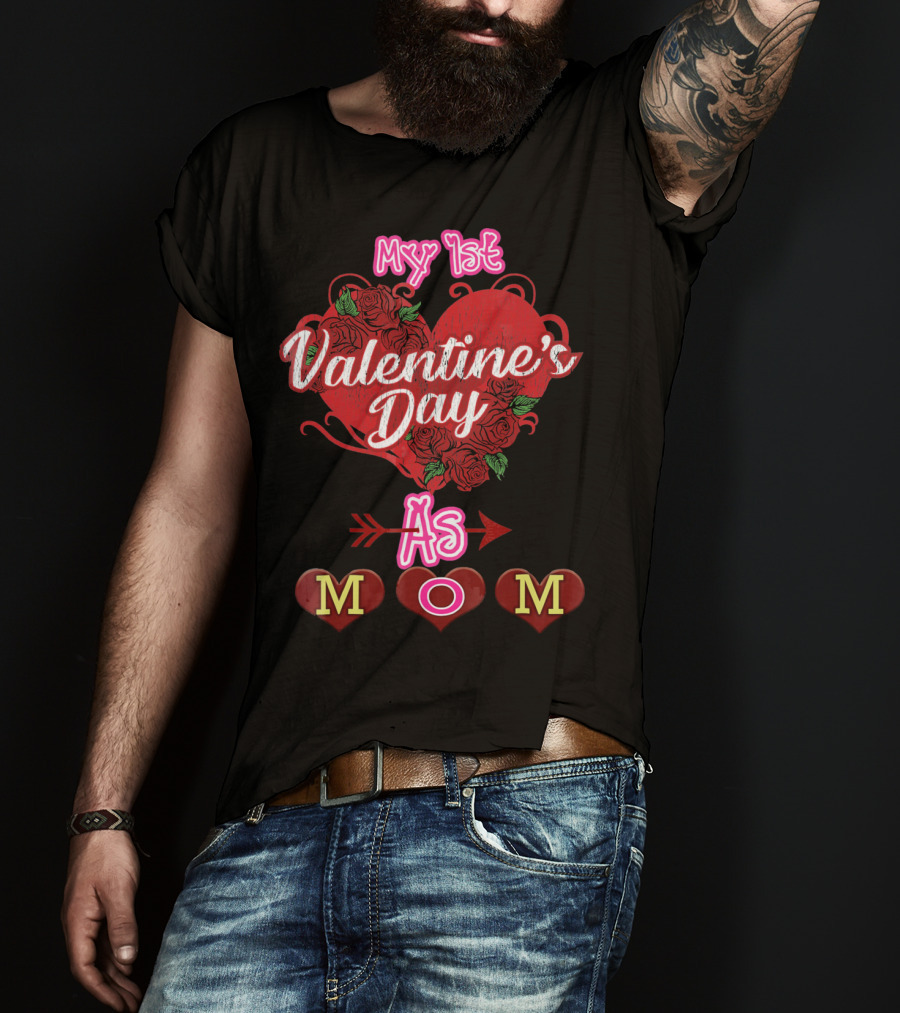 My 1st Valentine's Day As Mom Baby Girl T-Shirt