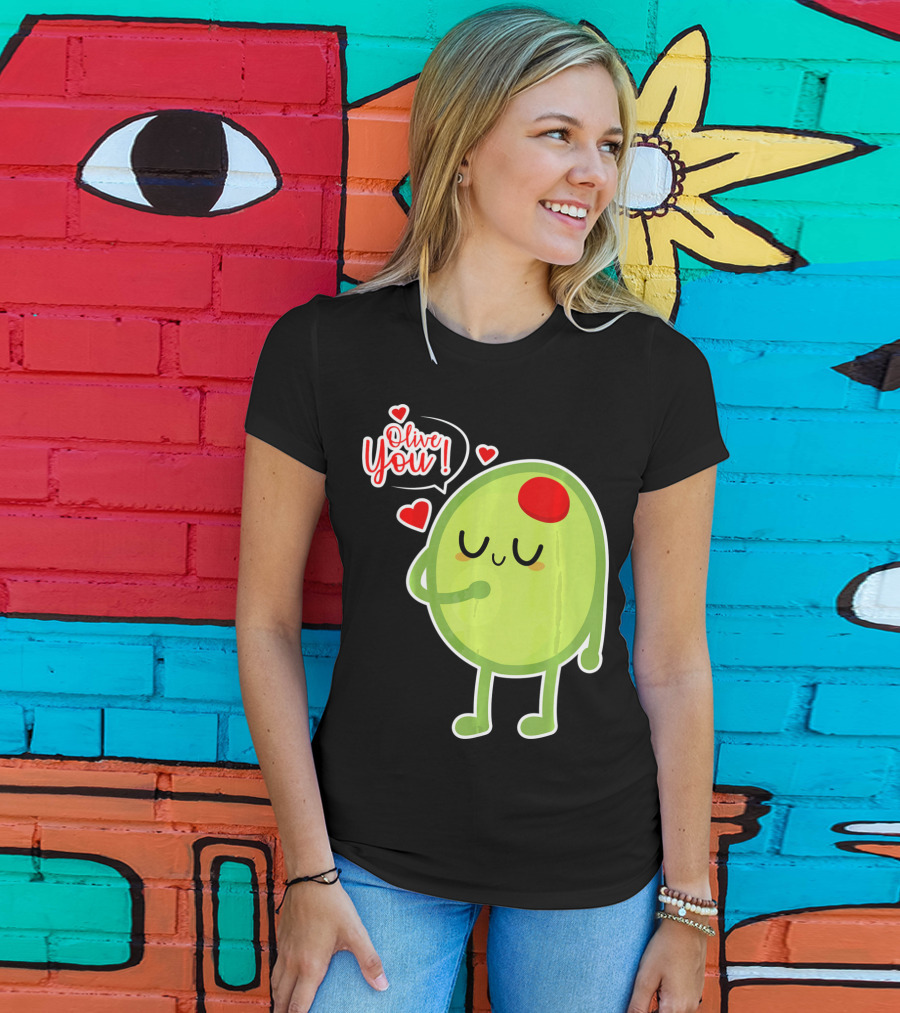 Olive You Cute Valentines Day Love T-Shirt