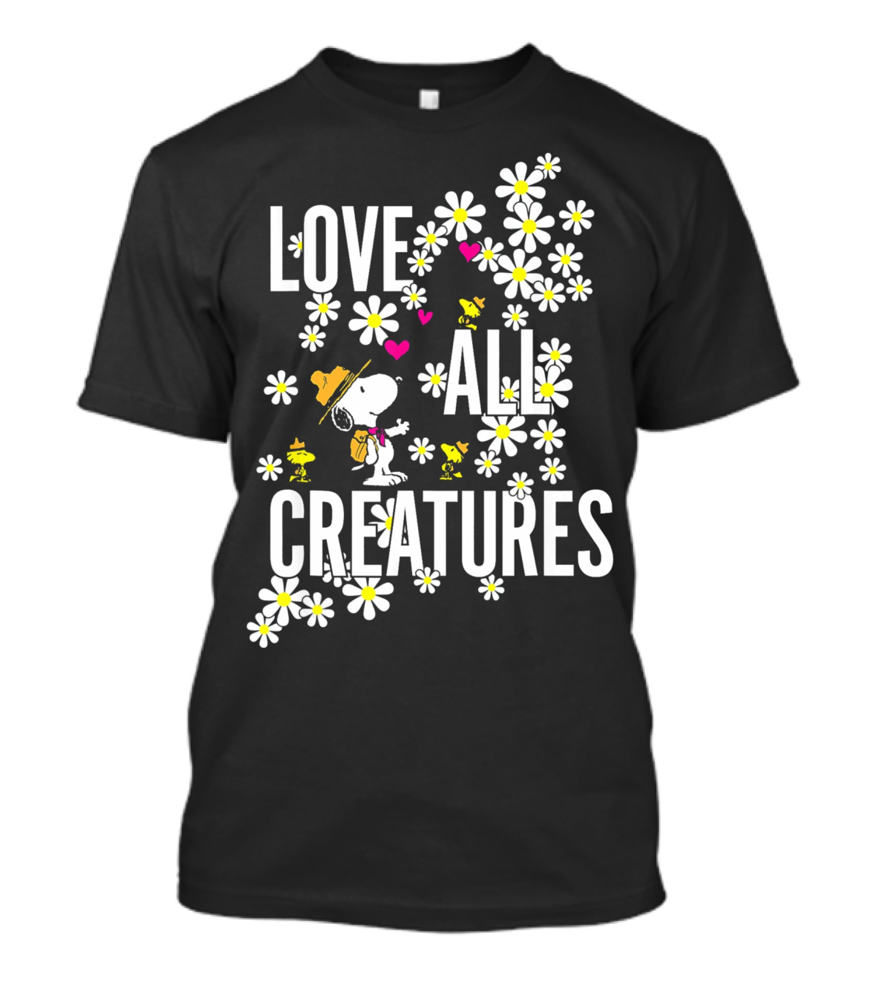 Peanuts Love All Creatures Valentine Snoopy With Flowers T-Shirt