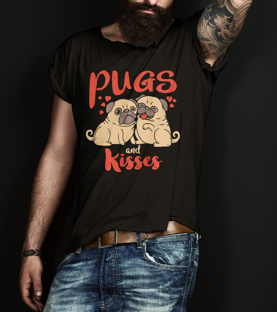 Pugs And Kisses Heartwarming Dog Love With Adorable Pugs T-Shirt