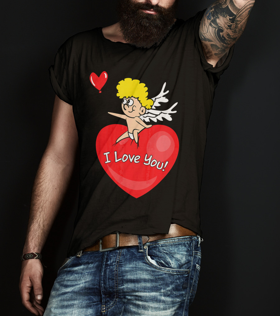 I Love You Romantic Valentine's Day Cupid Heart T-Shirt