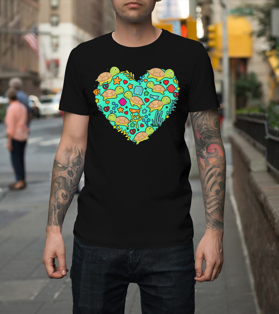 Sea Turtle Heart Valentine's Day T-Shirt