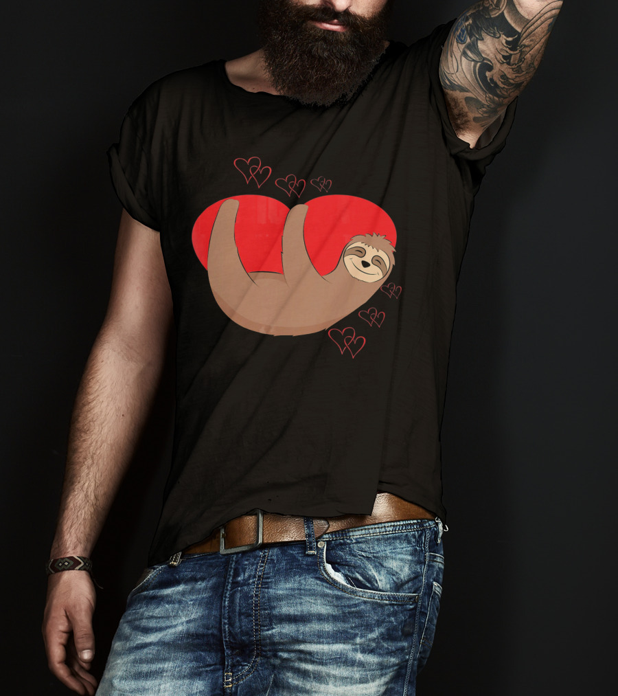 Valentines Sloth Heart T-Shirt
