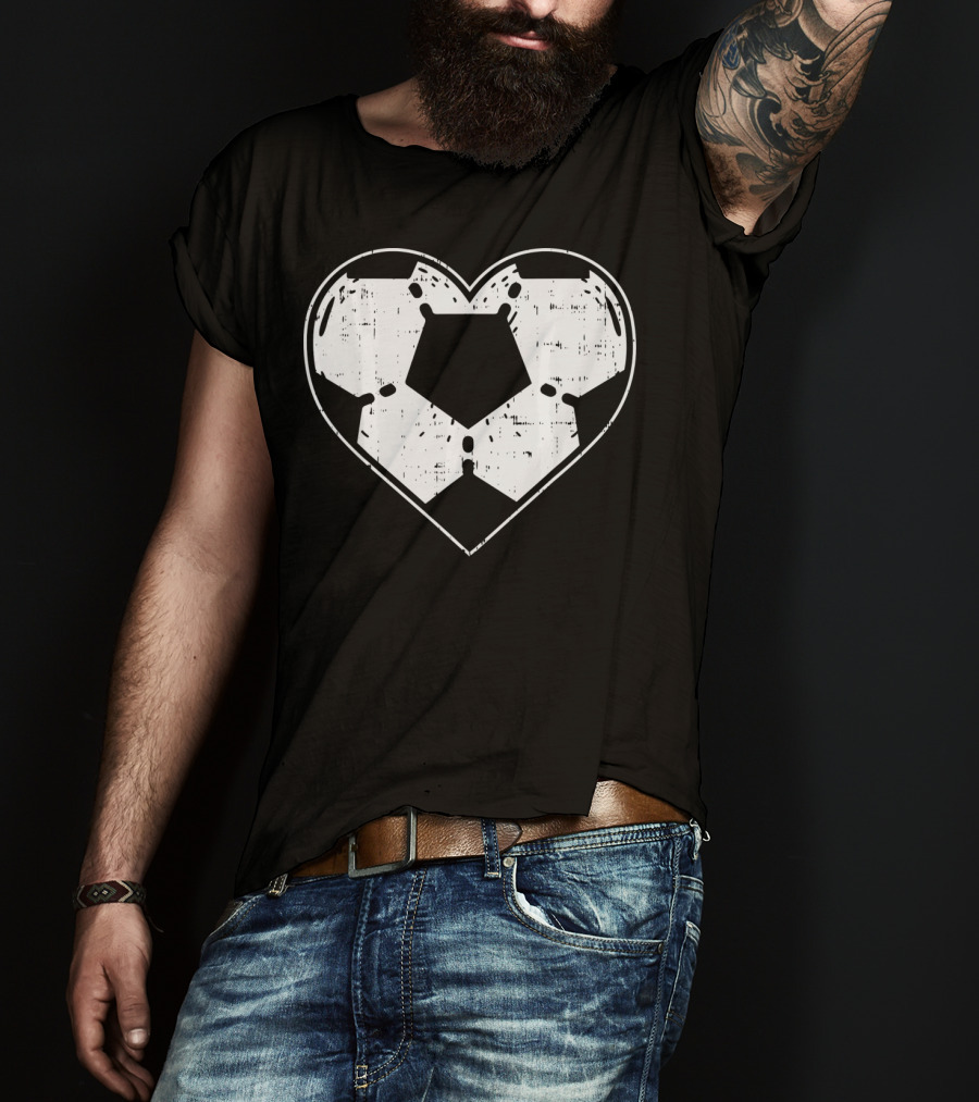 Heart Shaped Soccer Ball Football Sport T-Shirt