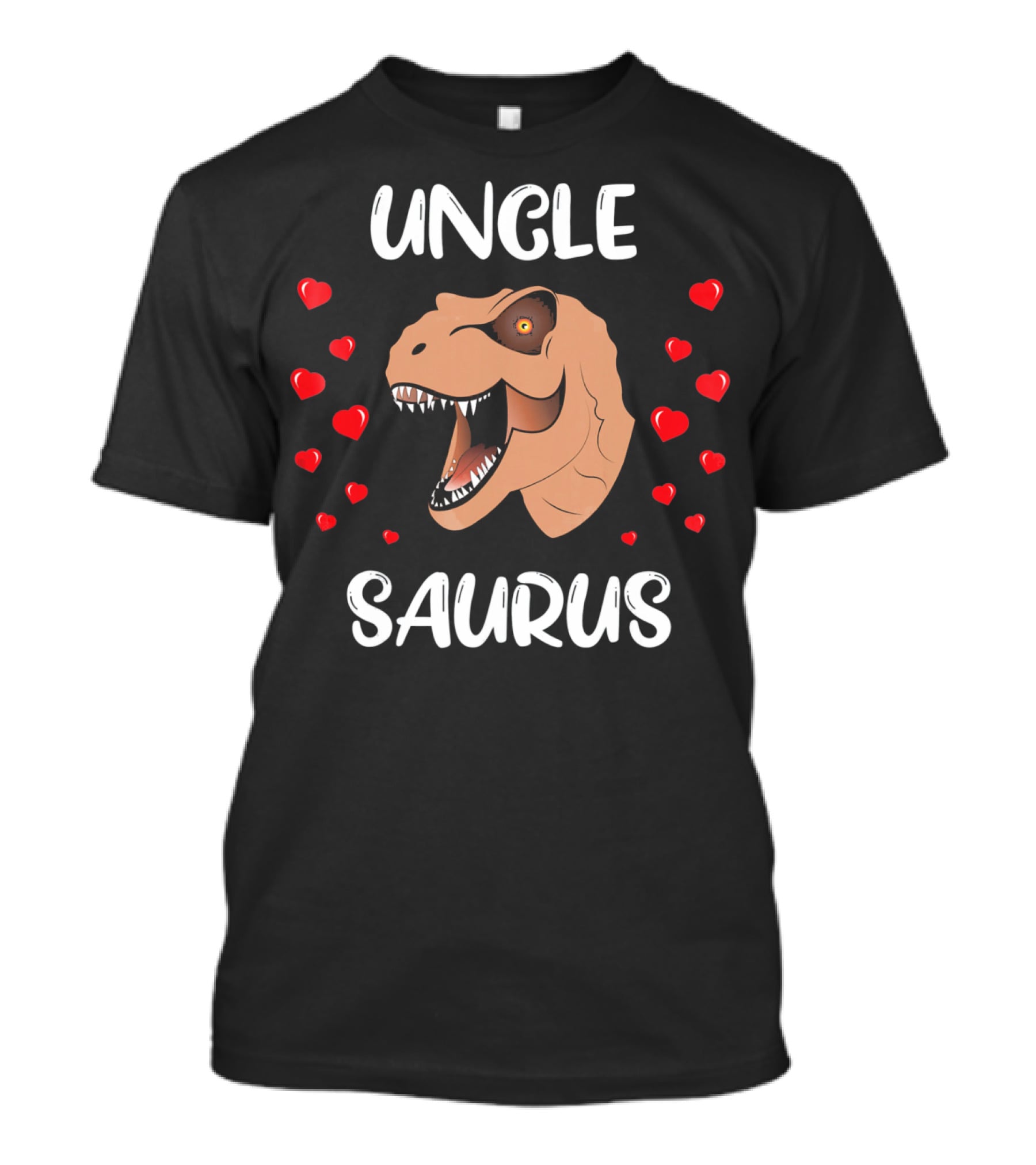 Uncle Saurus Valentine's Dinosaur With Hearts T-Shirt
