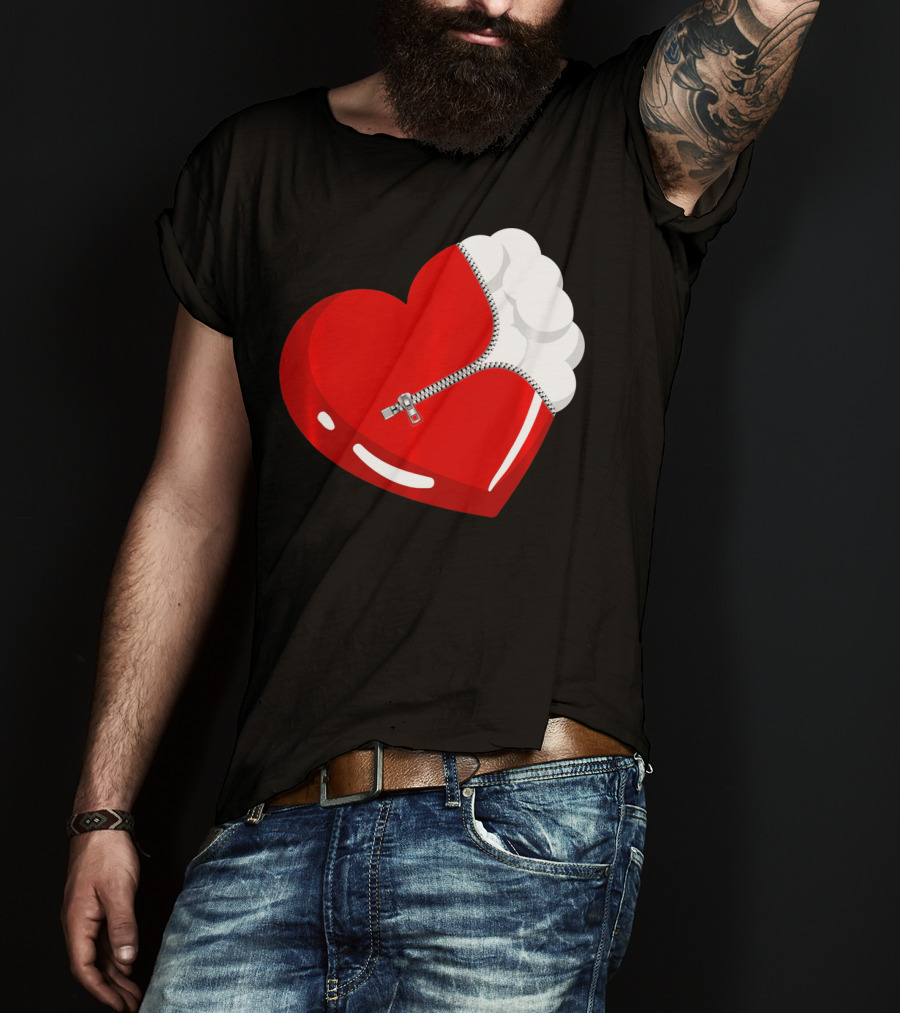 Lacrosse Ball Heart With Zipper Valentines T-Shirt