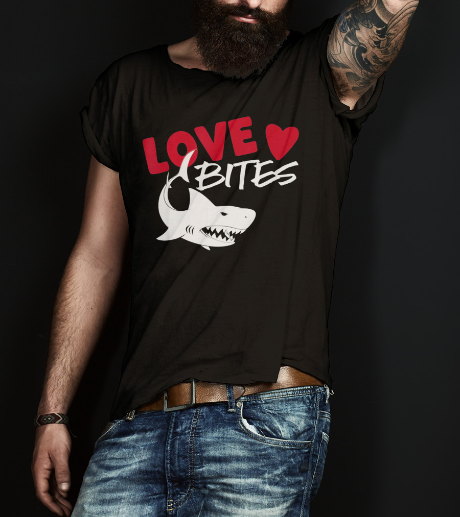 Valentines Day Shark Love Bites T-Shirt
