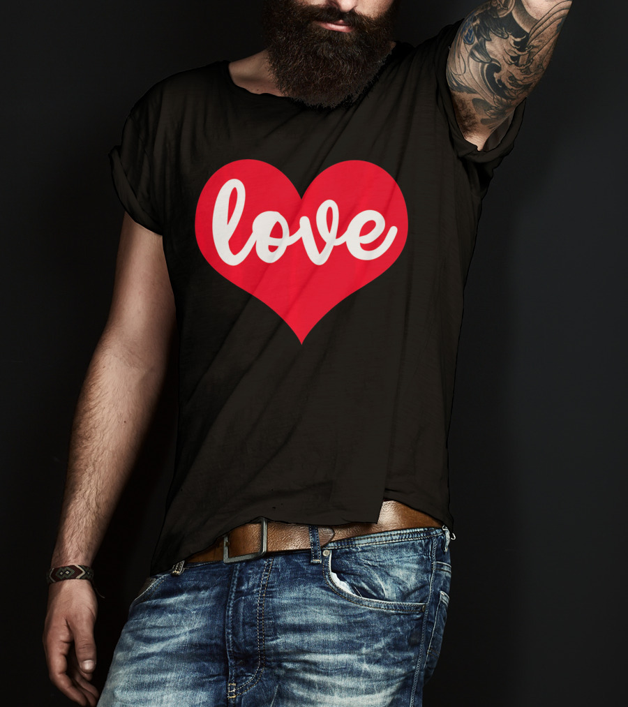 Love In Red Heart Valentines Day T-Shirt