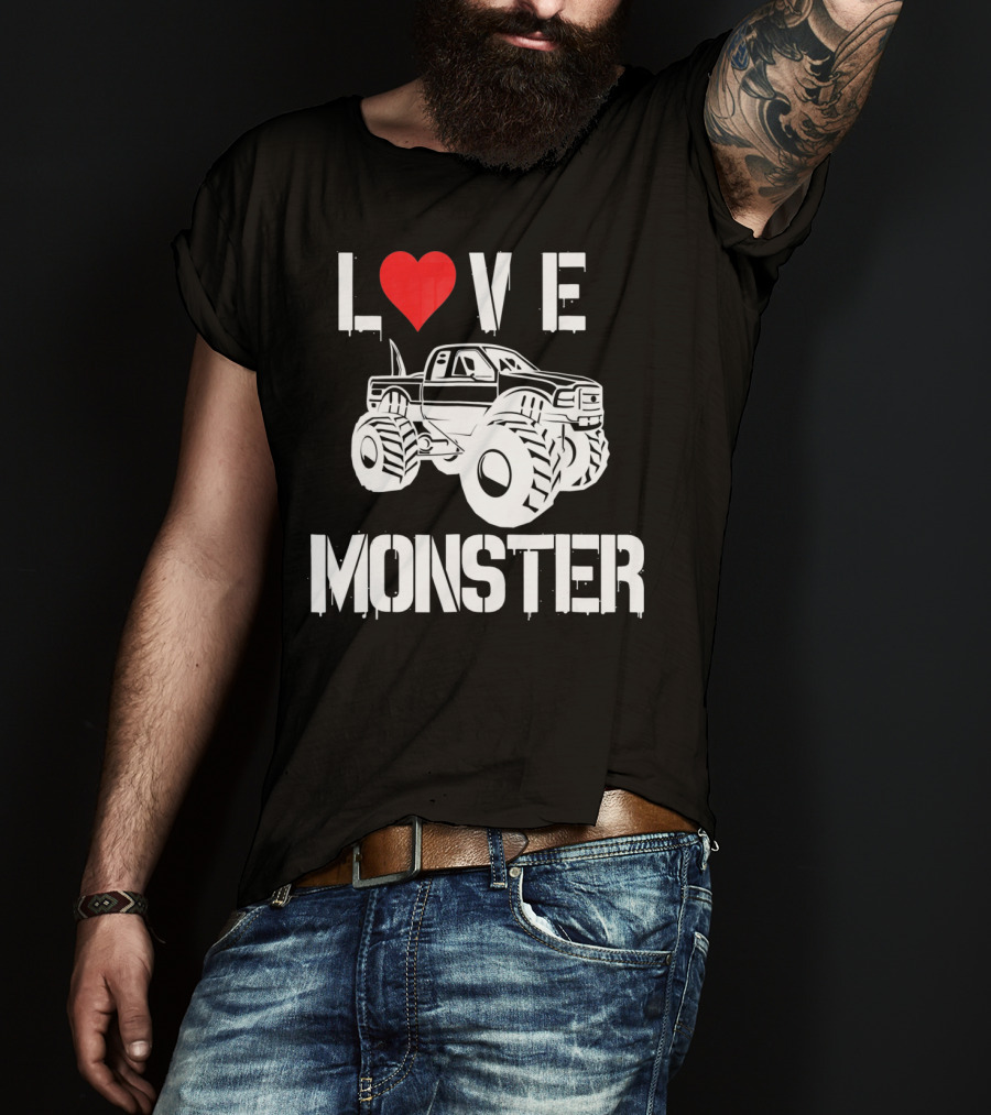 LOVE Monster Truck Valentine T-Shirt