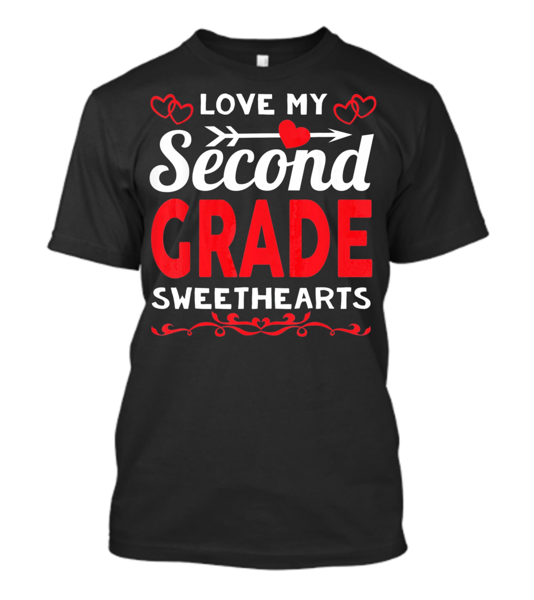 Love My Second Grade Sweethearts Valentine's Day Hearts T-Shirt