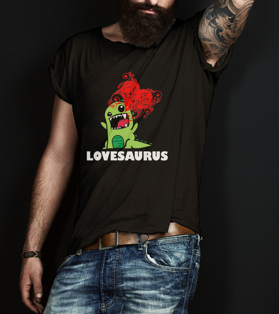 LOVESAURUS Valentines Day Dinosaur Heart T-Shirt