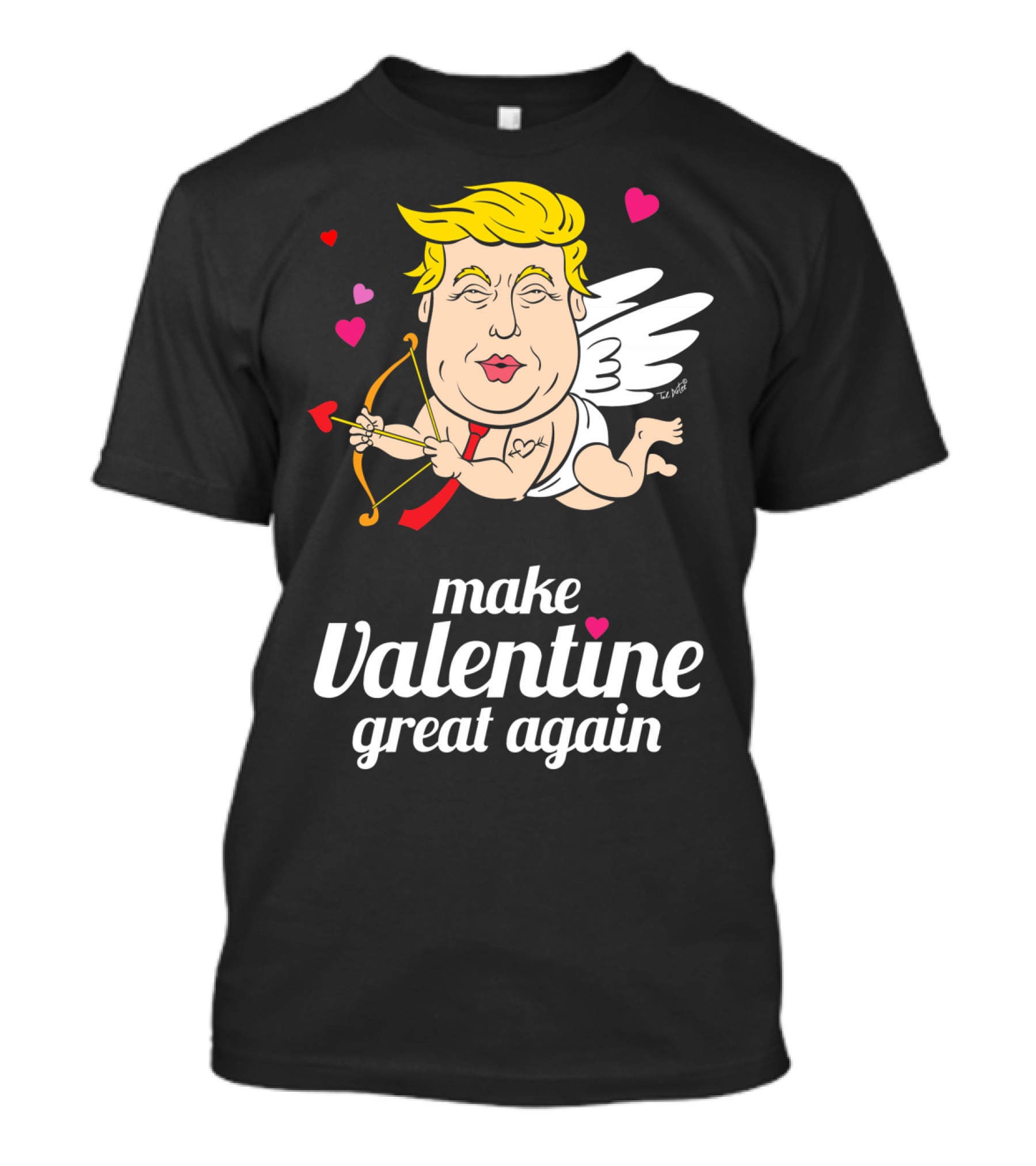 Make Valentine Great Again Cupid With Bow And Hearts T-Shirt