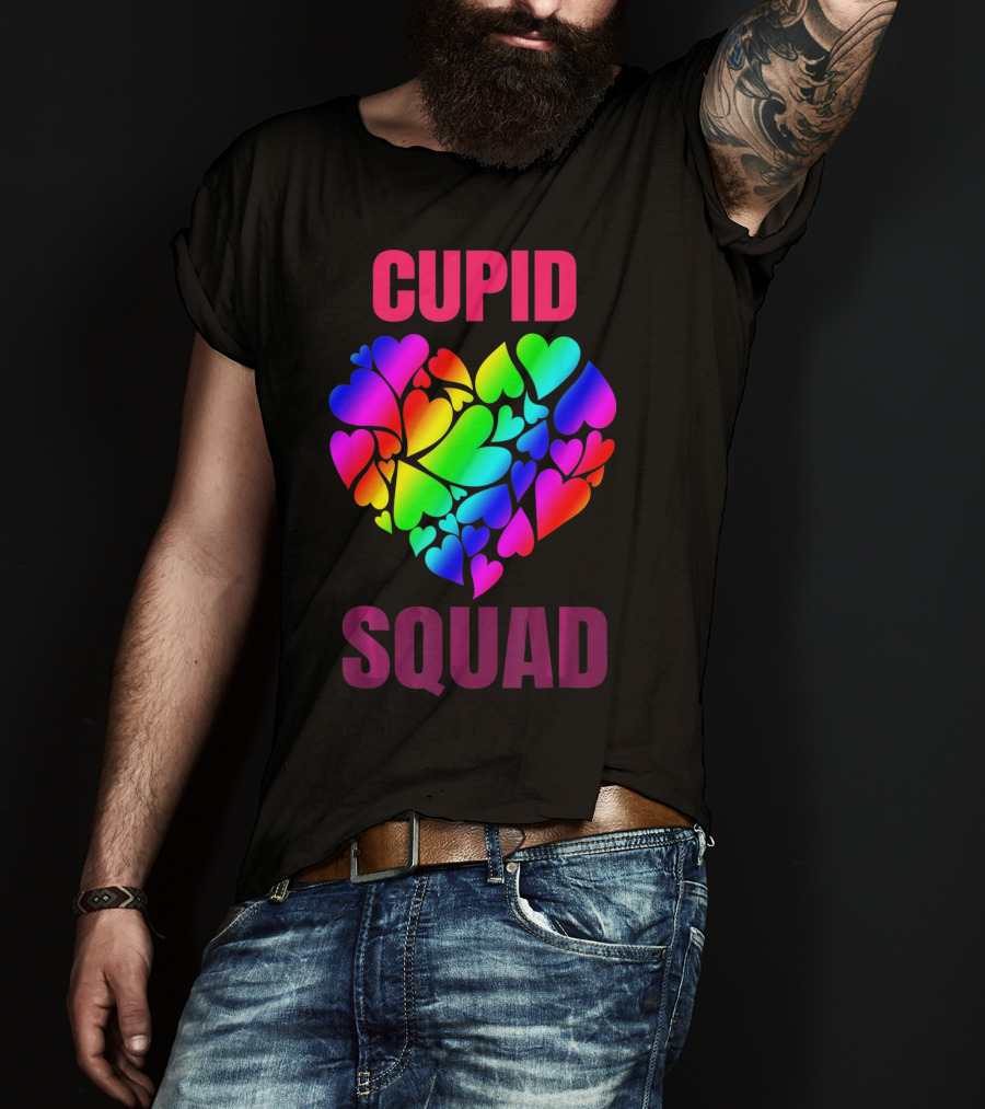 Cupid Squad Rainbow Heart Valentines T-Shirt
