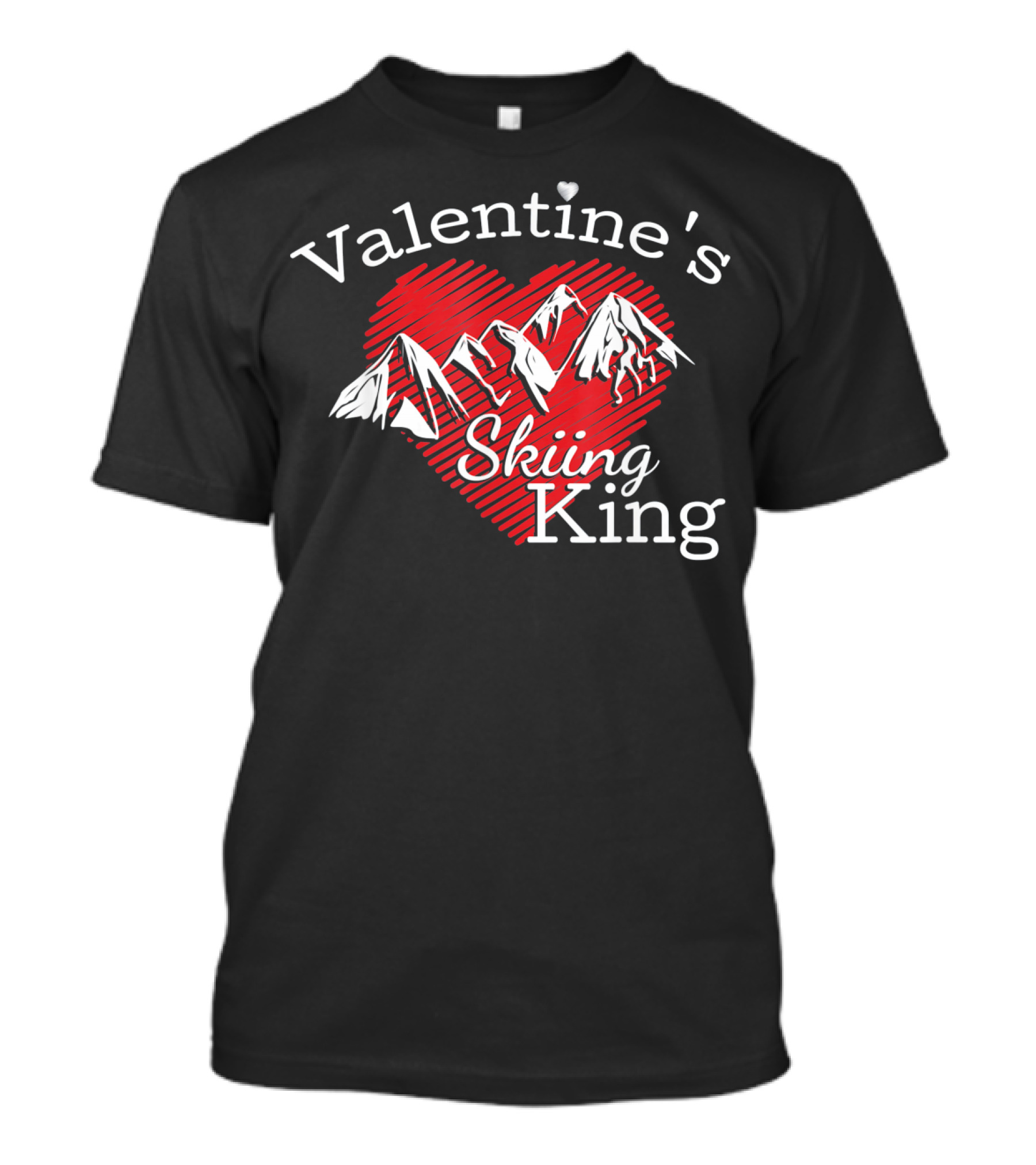 Valentine's Skiing King Across The Mountain T-Shirt