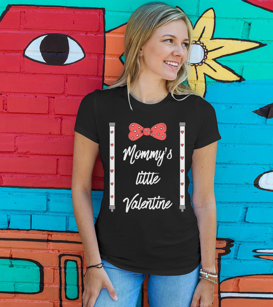 Mommy's Little Valentine Cute BowTi Hearts T-Shirt