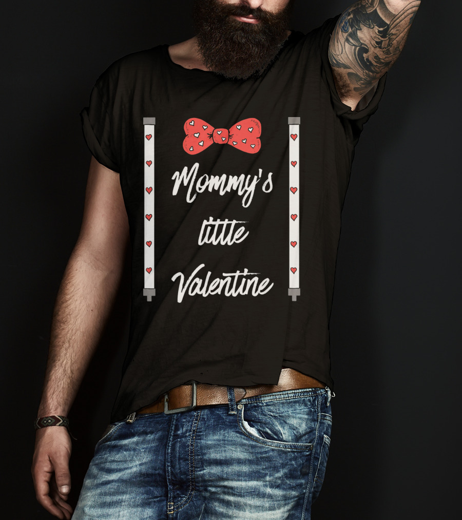 Mommy's Little Valentine Cute BowTi Hearts T-Shirt