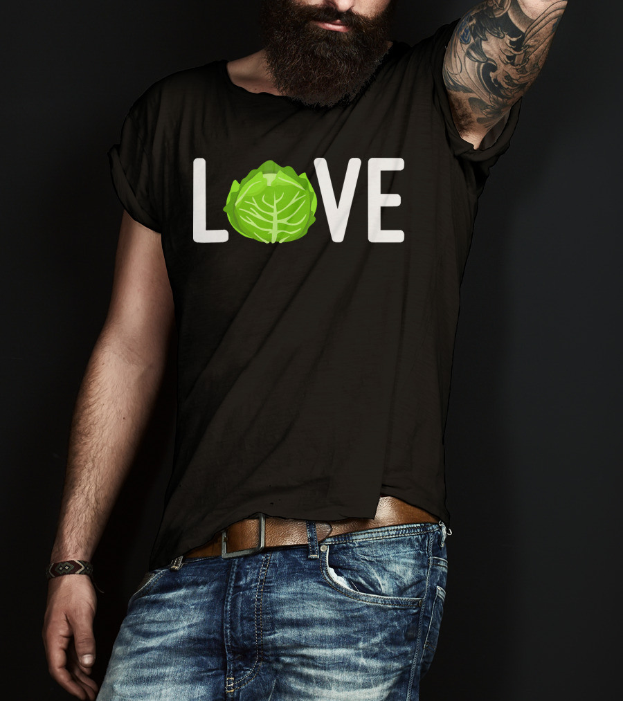 Love Cabbage Eating Clean Vegetarian Food T-Shirt