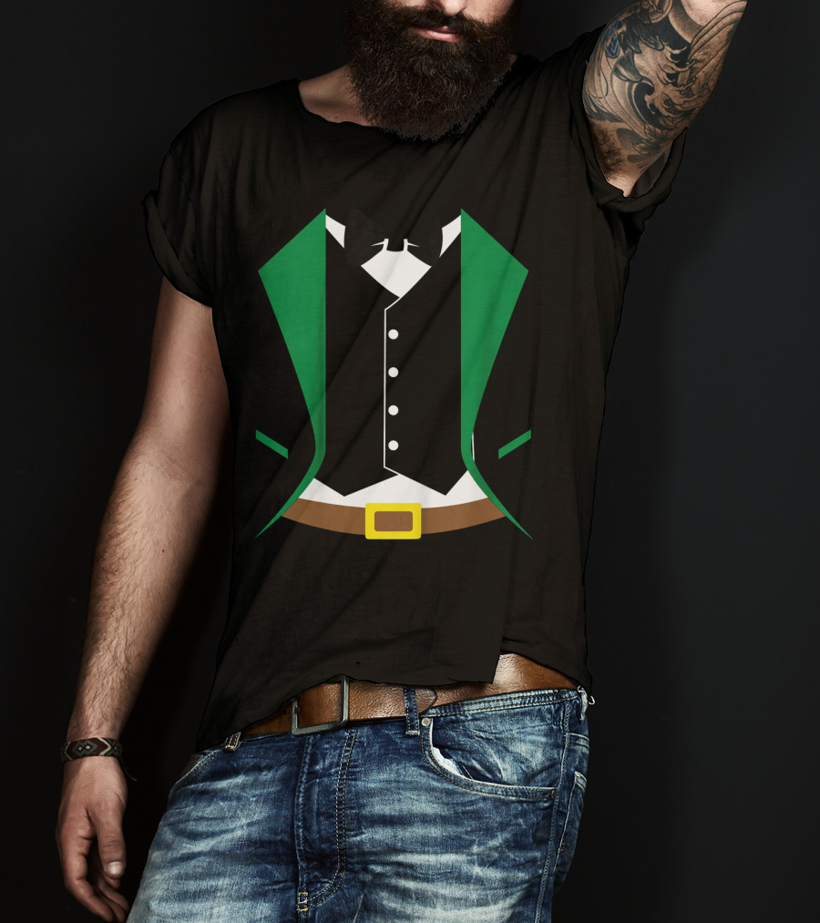 Kids Funny St Patrick's Day Leprechaun Tuxedo Costume T-Shirt