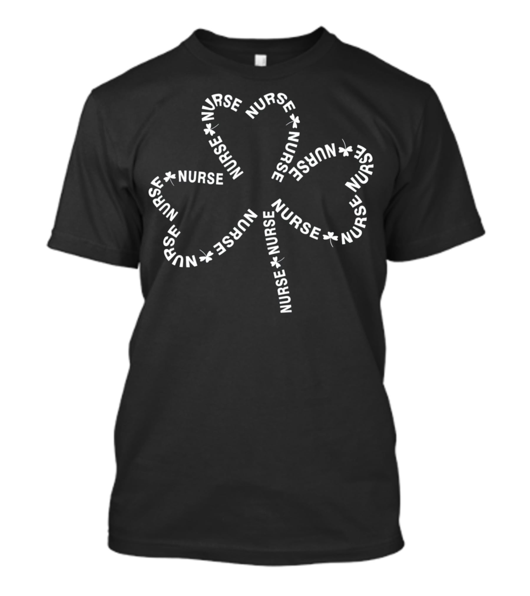 Nurse Shamrock Irish Text T-Shirt