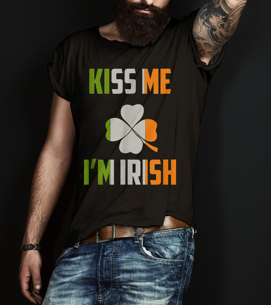 Kiss Me I'm Irish Saint Patrick Day Shamrock T-Shirt