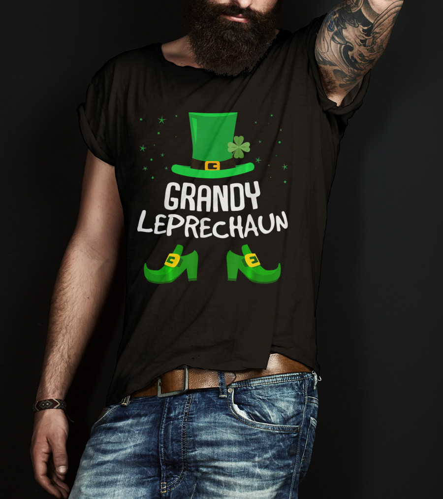 Grandy Leprechaun Saint Patricks Hat Shoes Clover T-Shirt