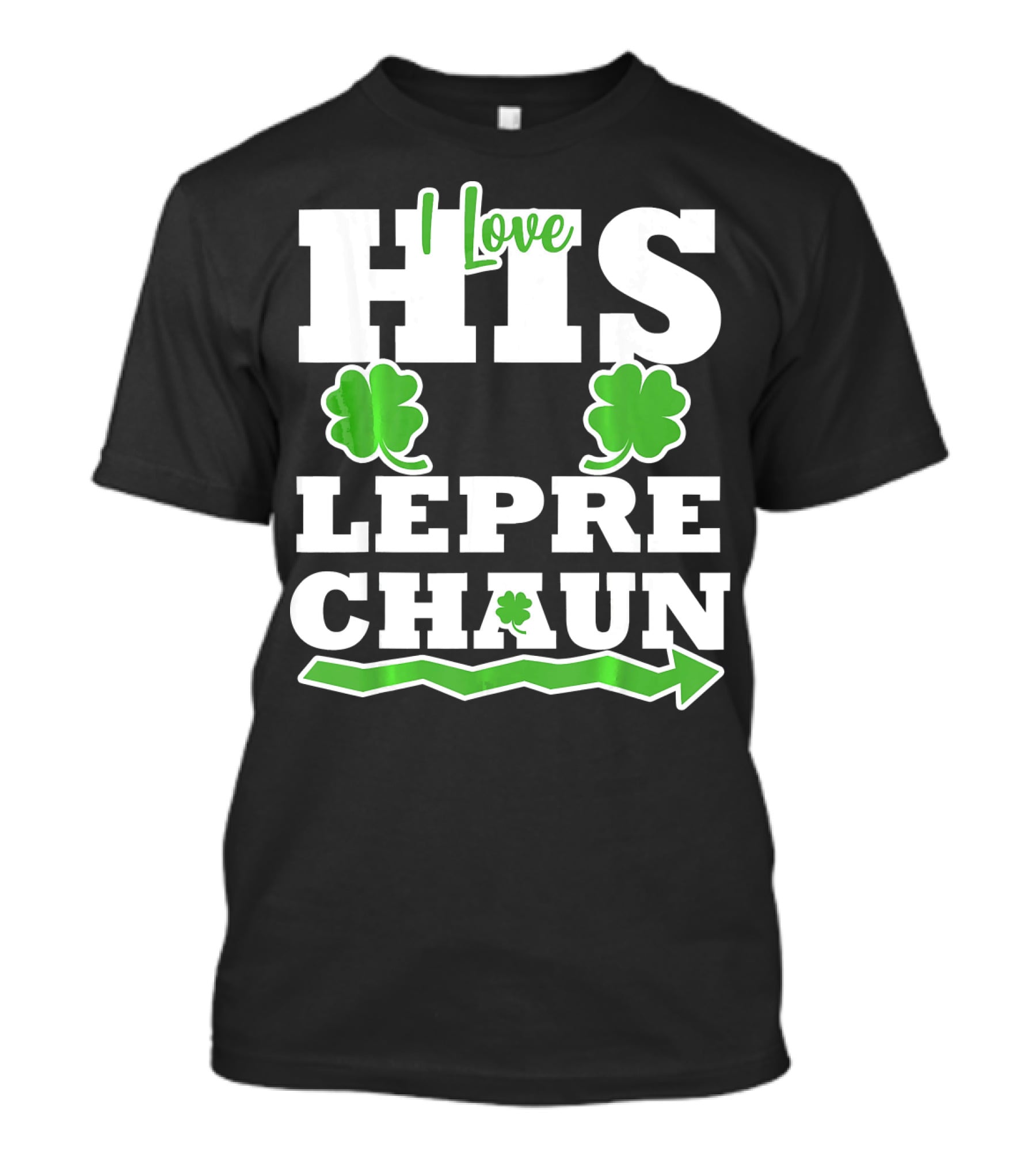 St Patricks Day Couples Love His Leprechaun Shamrock Arrow T-Shirt