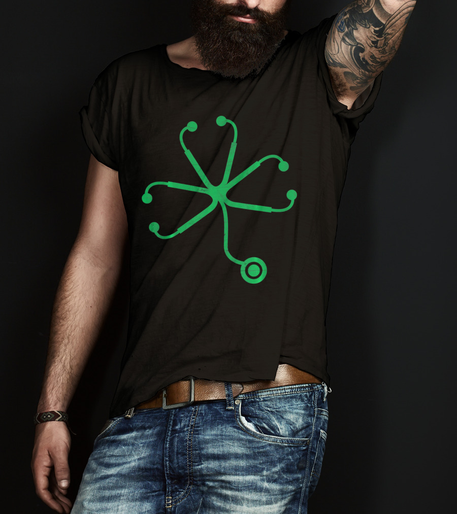 NURSE PATRICKS DAY Shamrock Stethoscope Green Stethoscope Shamrock T-Shirt