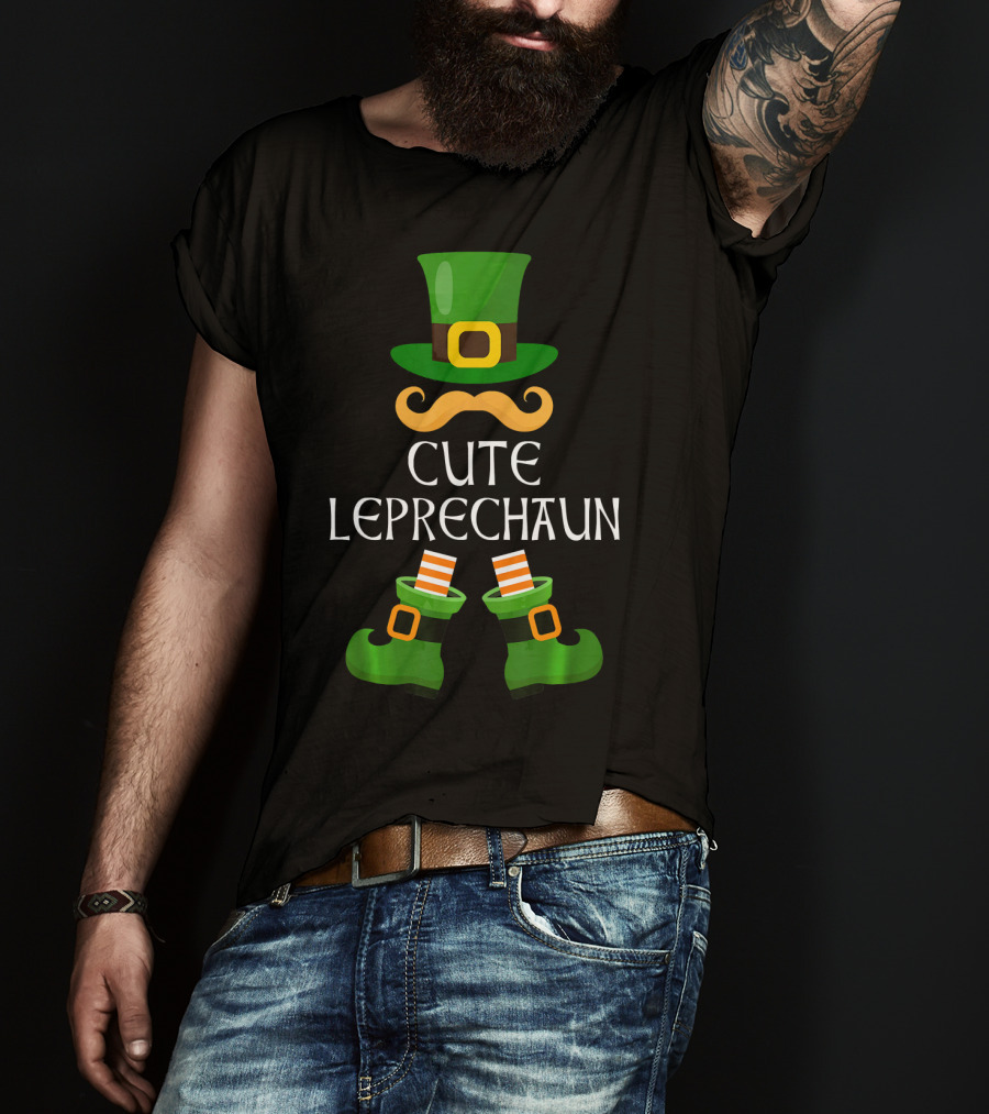 Cute Leprechaun Matching Family St Patrick's Day Hat Boots T-Shirt
