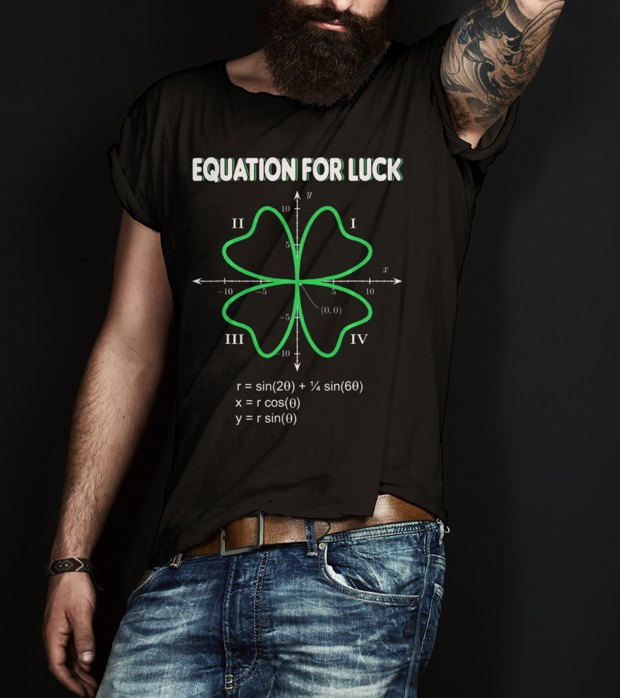 Equation For Luck Clover Math Sin Graph Quadrants T-Shirt