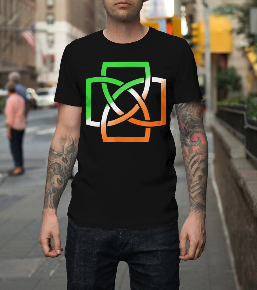 Irish Celtic Knot With Tricolor Flag Elements T-Shirt