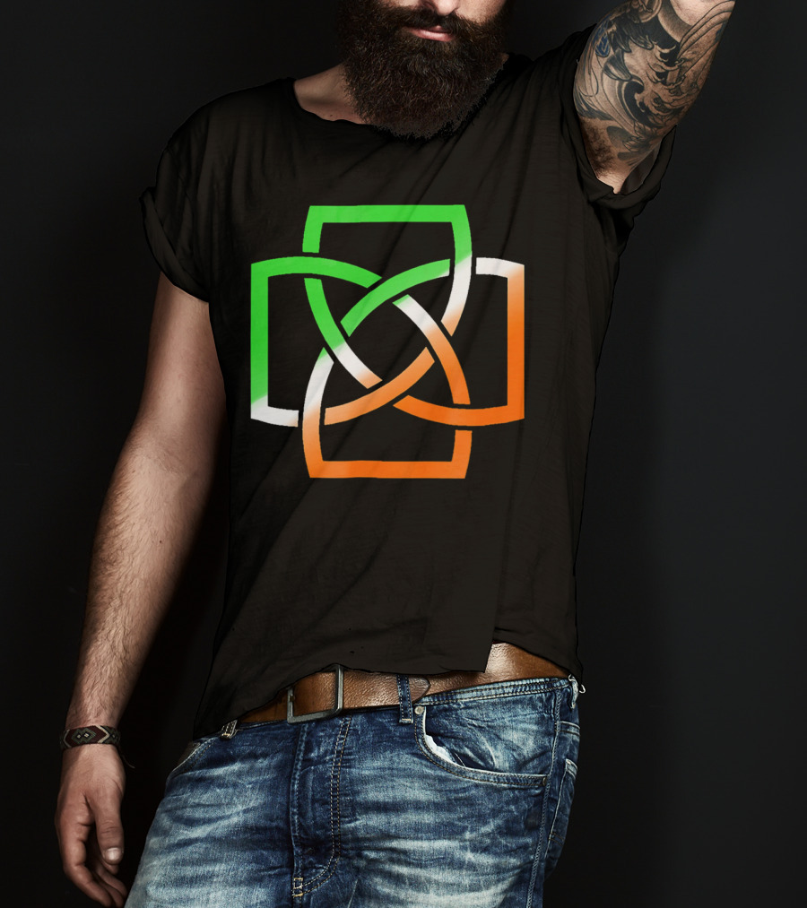 Irish Celtic Knot With Tricolor Flag Elements T-Shirt