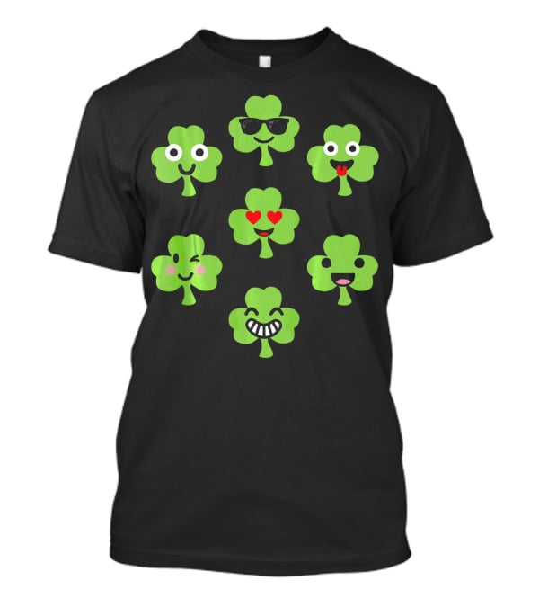 Emoji Shamrock Faces Lucky St. Patrick's Day T-Shirt