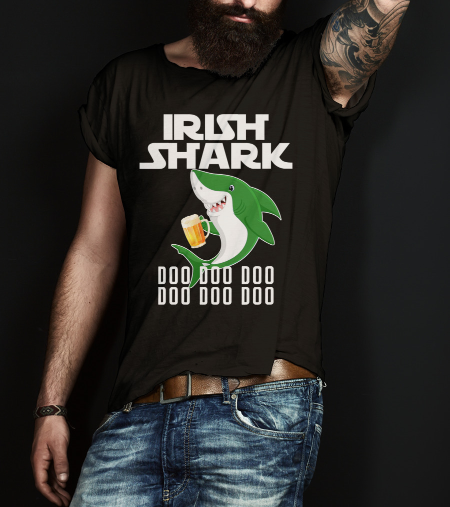 Irish Shark Doo Doo Doo With Beer Mug T-Shirt
