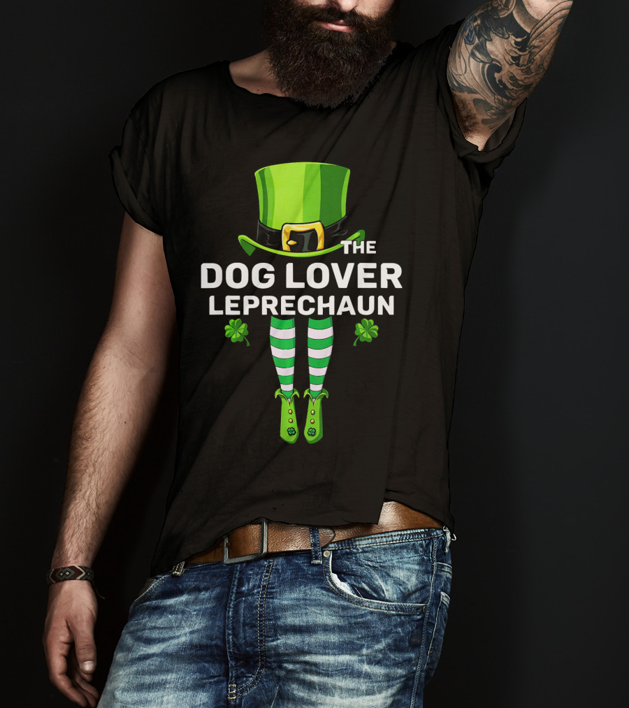 The Dog Lover Leprechaun Costume Match St. Patrick's Day Shamrock Stripes T-Shirt