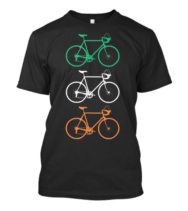 Irish Flag Colors Vintage Bicycles Trio T-Shirt