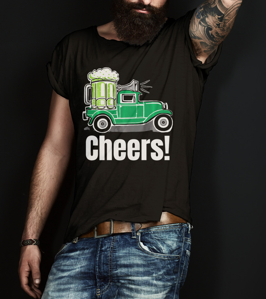 Cheers Vintage Truck With Green Beer T-Shirt