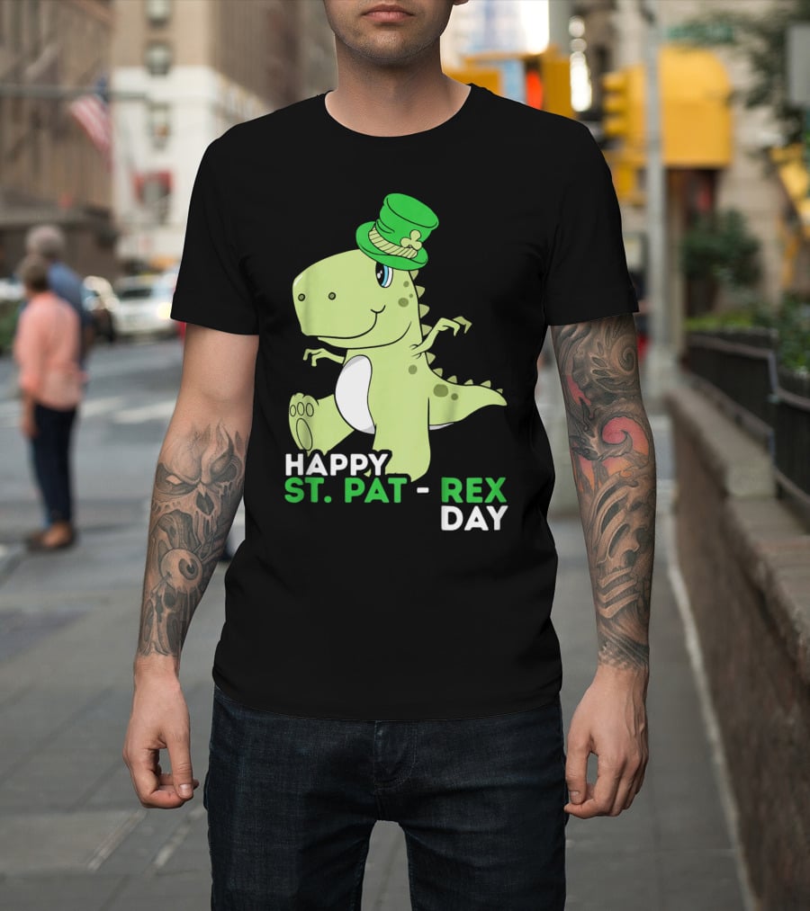 Happy St. Pat Rex Day Kids Girls Boy T-Shirt